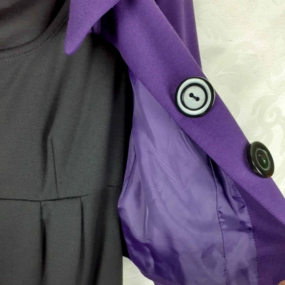 Robbie Bee Dress with Blazer Suit Set, Size 10. Black Purple. 50s Pin Up Retro - Picture 11 of 16